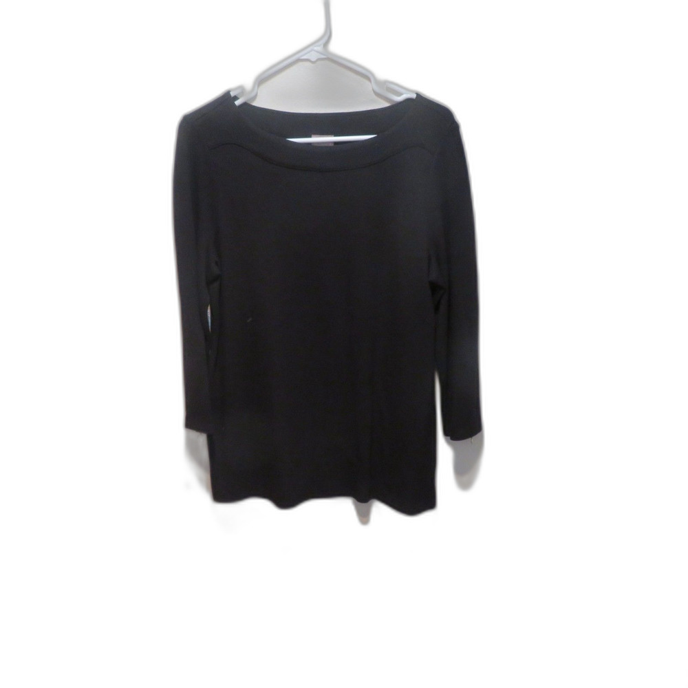 Chico's‎ Black Tunic Zippered Sleeves Size 1 Medium